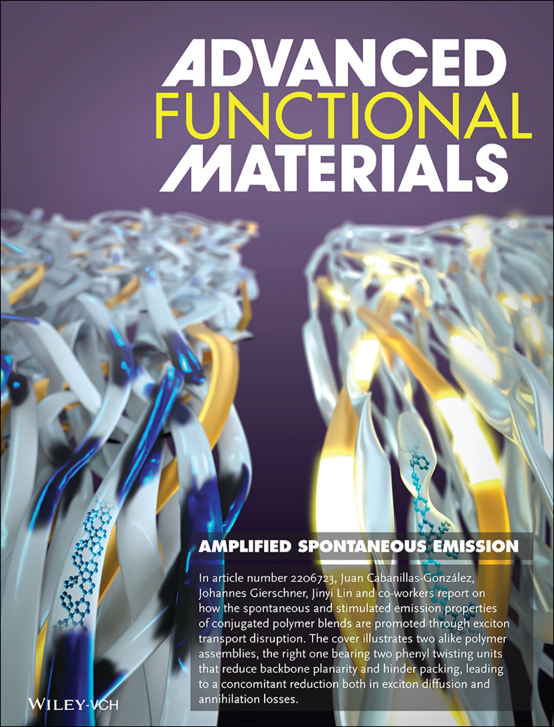 Journal cover-Advanced Functional Materials- Twisting polymers to boost stimulated emission properties in lasers