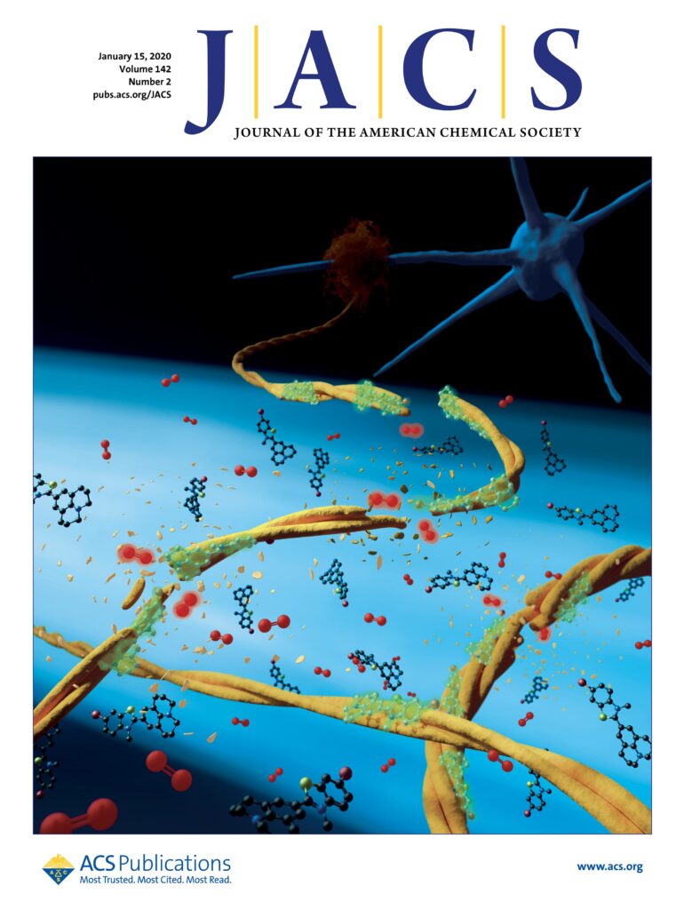 JACS journal cover-Imaging amyloid fibers at the nanoscale